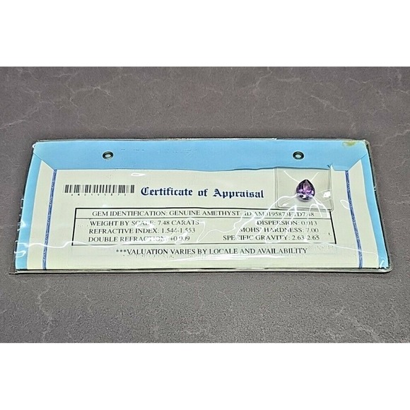 Natural Purple Amethyst Pear 7.48 Carat Loose Gemstone COA Jewelry Making - Picture 11 of 12